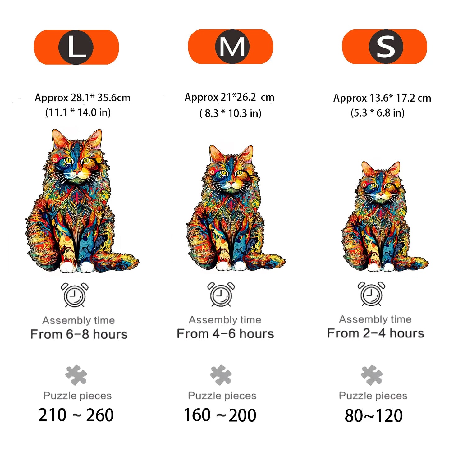 unique Cat Pattern Wooden Puzzle,Irregular Animal Shapes,  Leisure