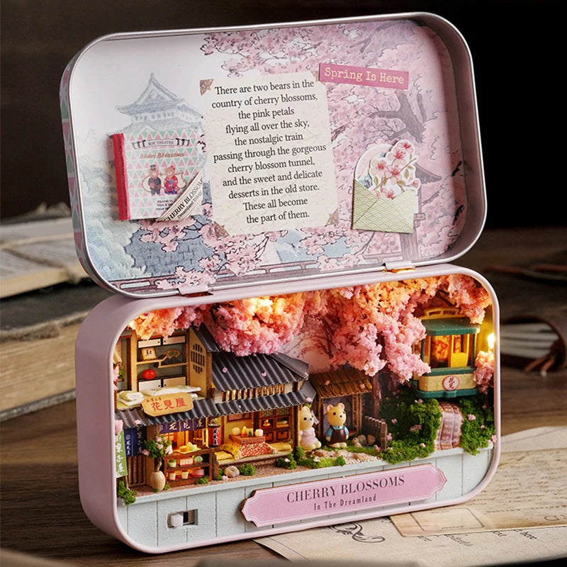 Box Theatre DIY Wooden DollHouses Miniature Box Cute Doll Houses 3D