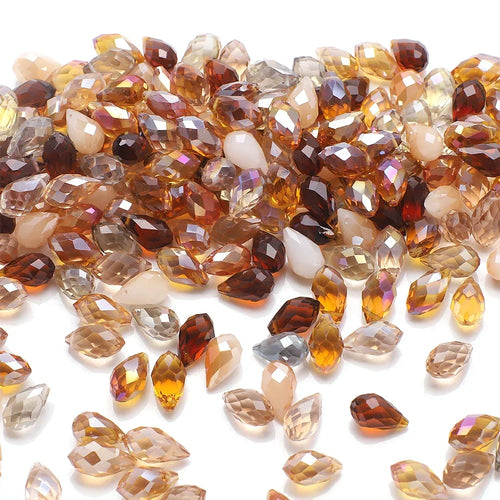 30Pcs/Lot Green Crystal Glass Faceted Teardrop Loose Beads Crafts