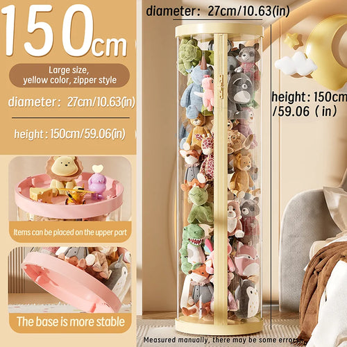 Transparent Doll Storage Box Plush Toy Organization Toy Storage Tube