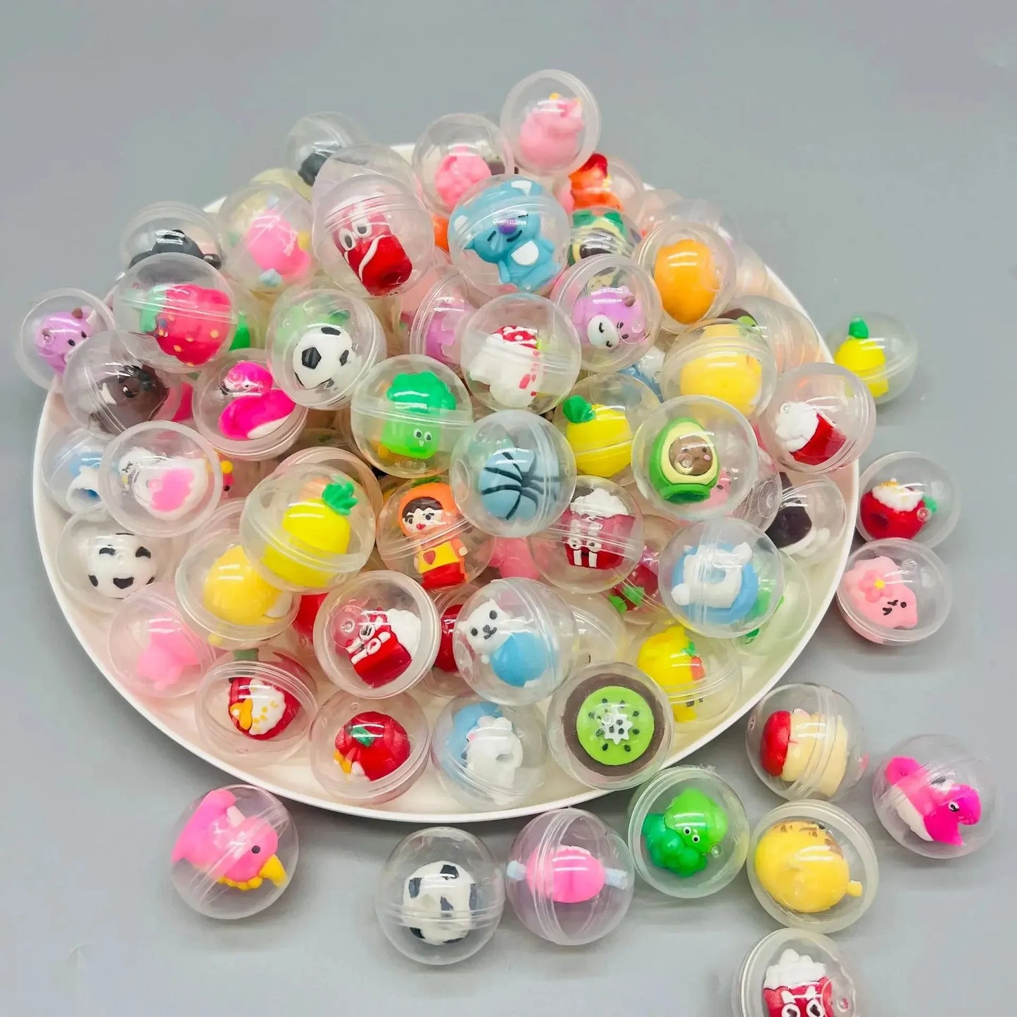 32mm Transparent Twisted Egg for Mini Claw Machine Toys Accessories