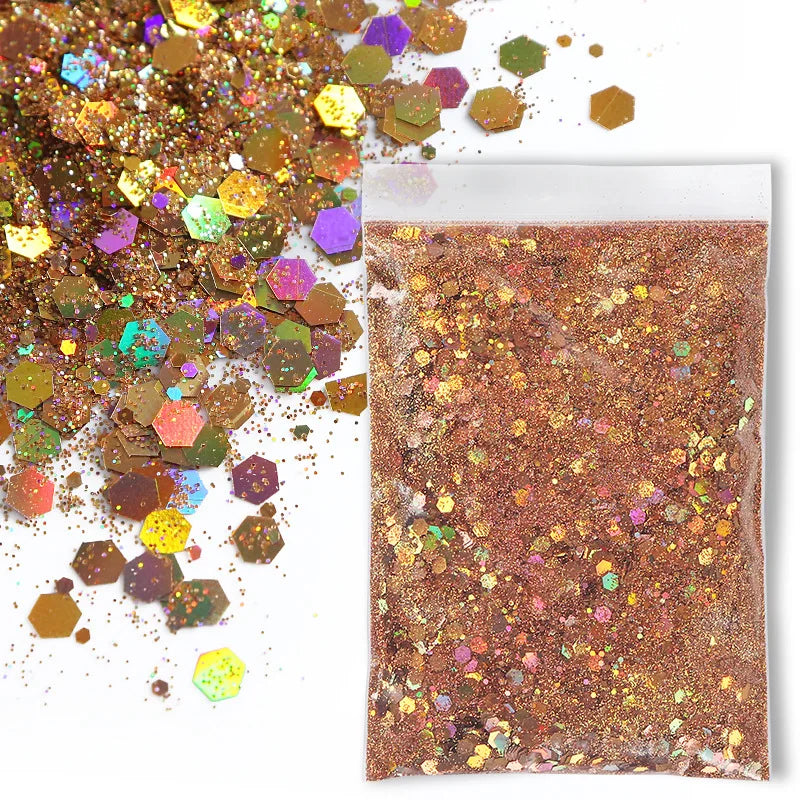 30g/Bag Holographic Chunky Glitter Craft Glitter Powder Mixed Chunky