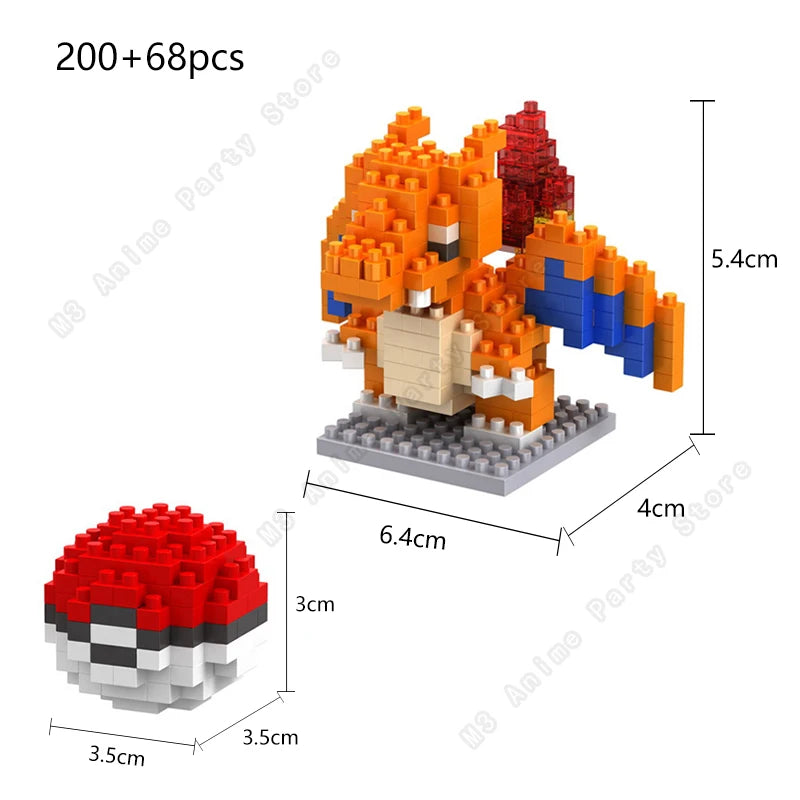 Pokemon Building Blocks Set Pikachu Bricks Block Assembling Micro