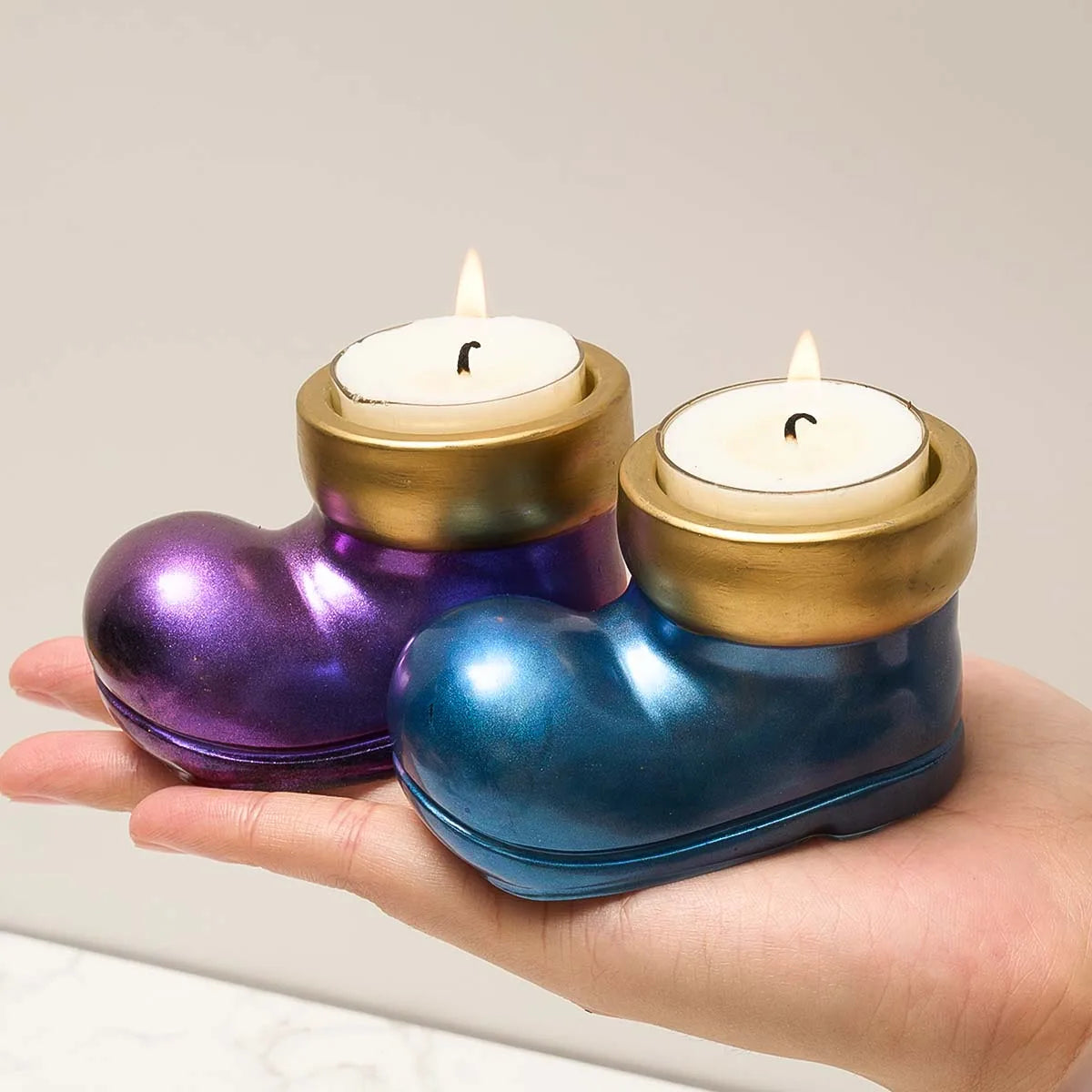 Christmas Boots Shoes Candle Holder Silicone Mold DIY Table Decoration