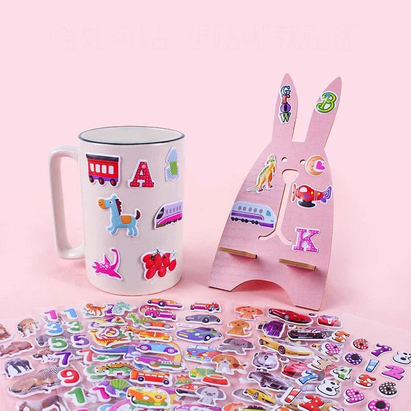 10/20/30/40/50 Sheets 3D Stickers for Kids Puffy Children Stickers