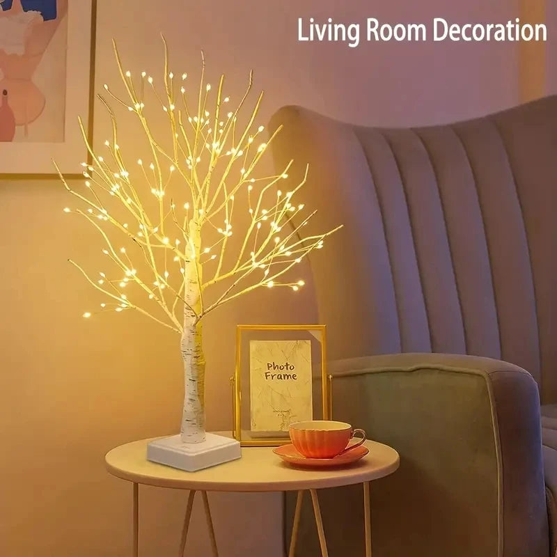 144 LED Birch Tree Light Warm White USB Battery Power Holiday