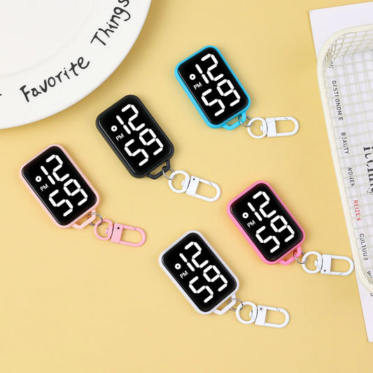 1PC LED Keychain Pocket Watch Digital Display Electronic Watch Student
