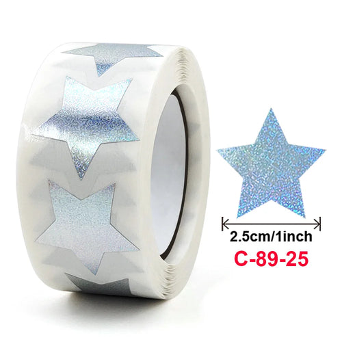 500pcs Colorful Star Adhesive Holographic Star Stickers Scrapbook