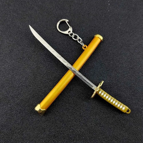Mini Roronoa Zoro Samurai Sword Keychain Anime Scabbard Key Ring