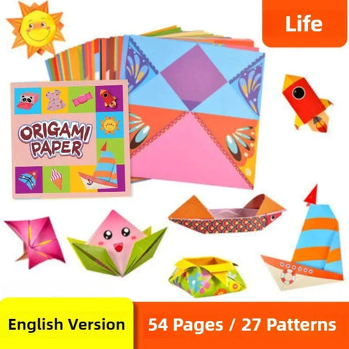 108 Pages Montessori Toys Cartoon Animal Origami Paper DIY Kids Craft