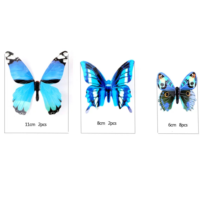 New 12Pcs Fashion 3D Luminous Butterfly Creative Wall Sticker For DIY