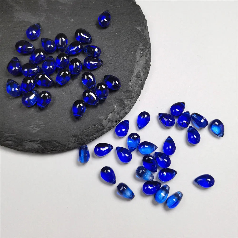 30Pcs Gradient Color 6x9mm  Water Drop Shape Beads Czech Glass Beads