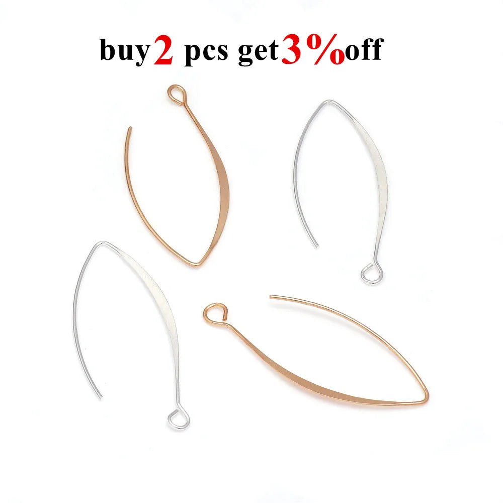 20Pcs 925 Sterling Silver Plated Ear Wires V-shape Earrings Hook For