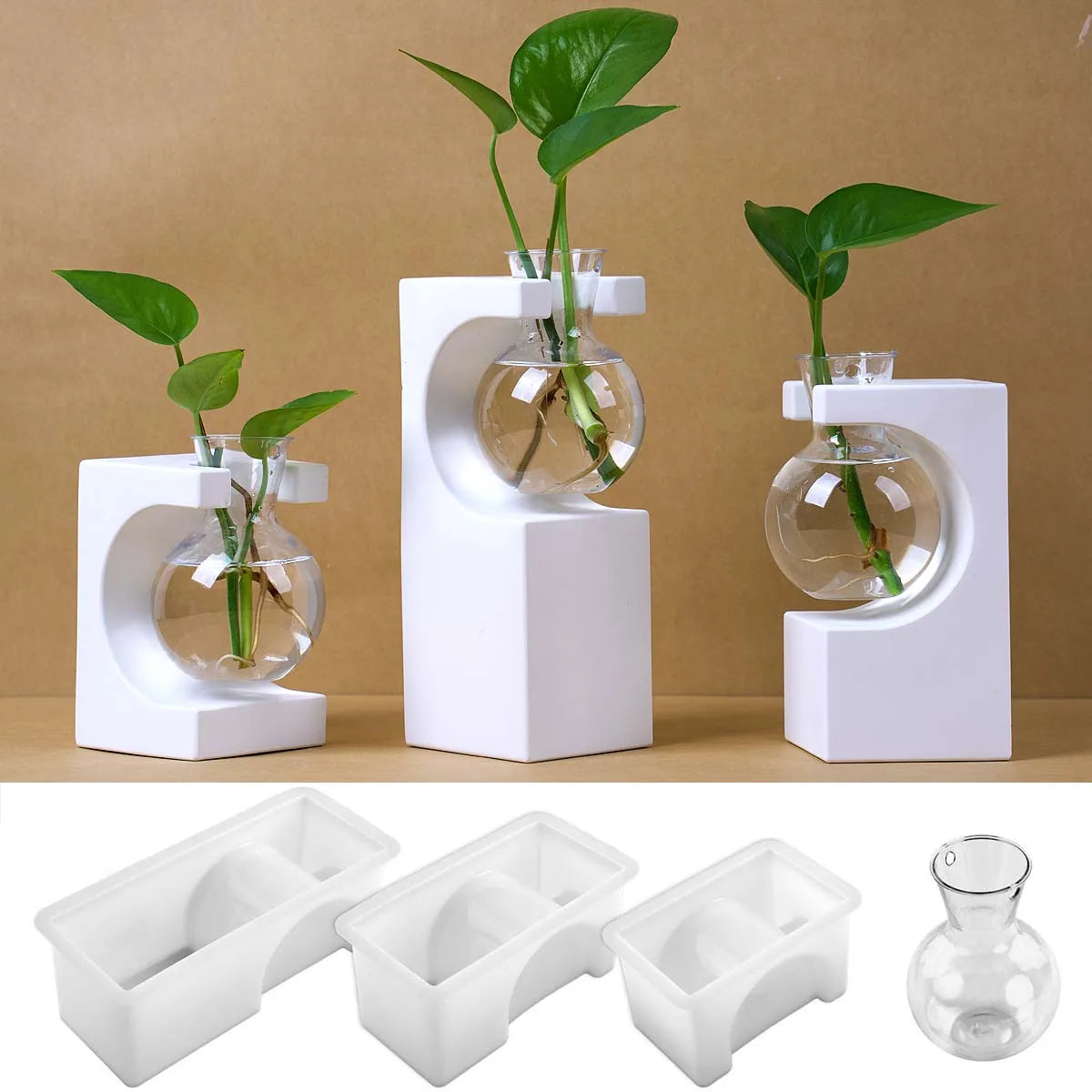 Cube Rectangular Hydroponic Vase Silicone Mold DIY Test Tube Water