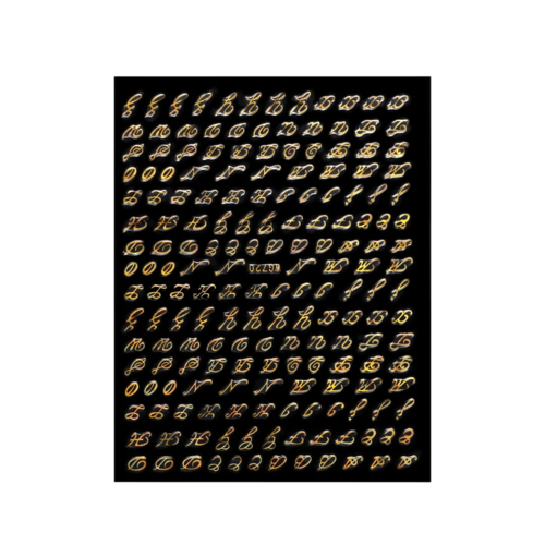 2-9mm Alphabet Letters Numbers Decor Stickers Gold Silver Epoxy Resin