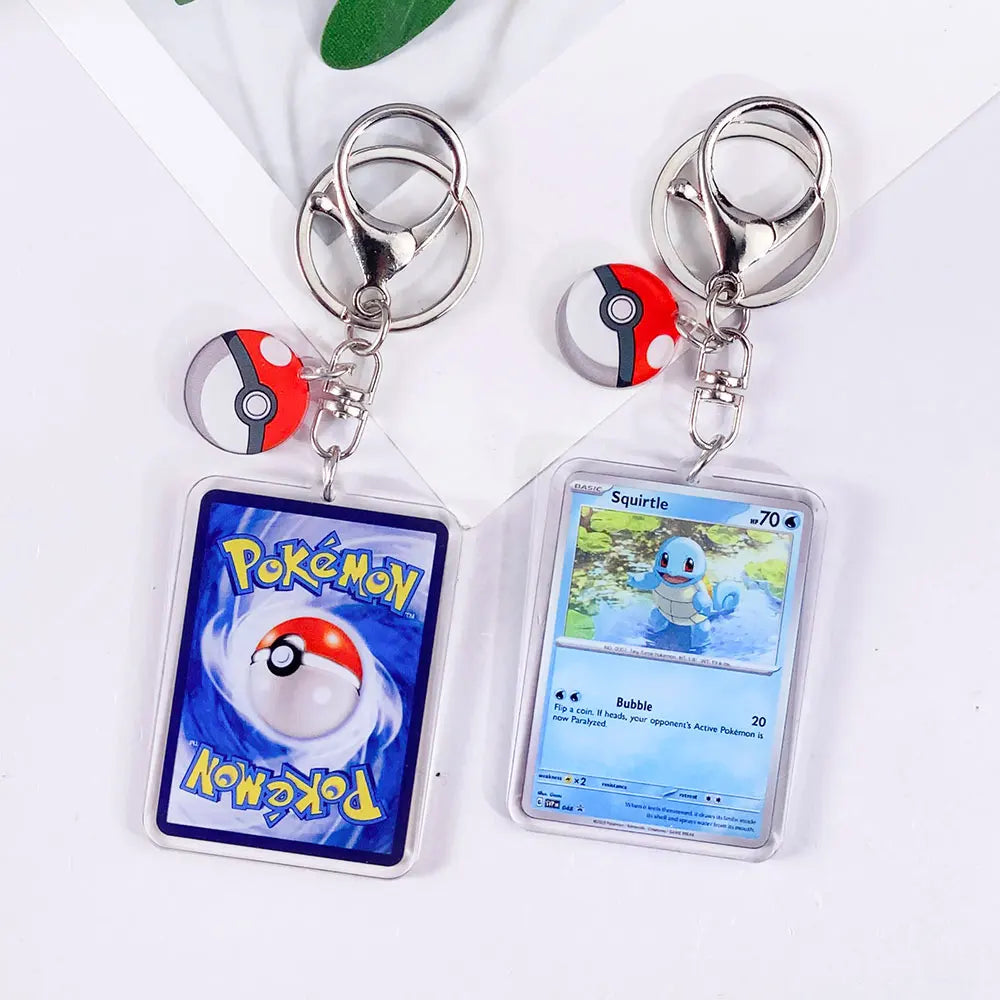 Pokémon Card Cute Acrylic Car Keychain Accessories Pikachu Charizard