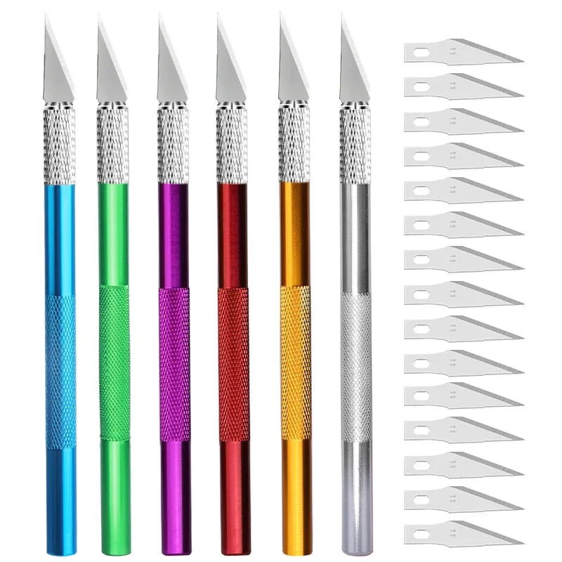 Fniiva Engraving Cutter with 5pcs Blade Metal Handle Craft Carving