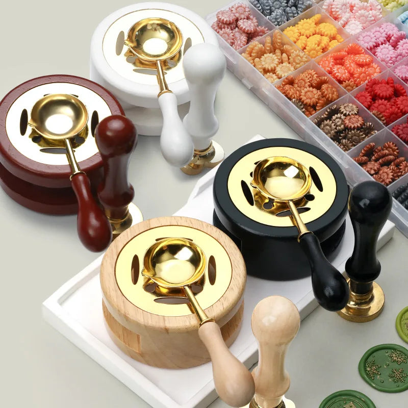 2/3pcs Wax Seal Set Wood Wax Melting Lacquer Furnace With