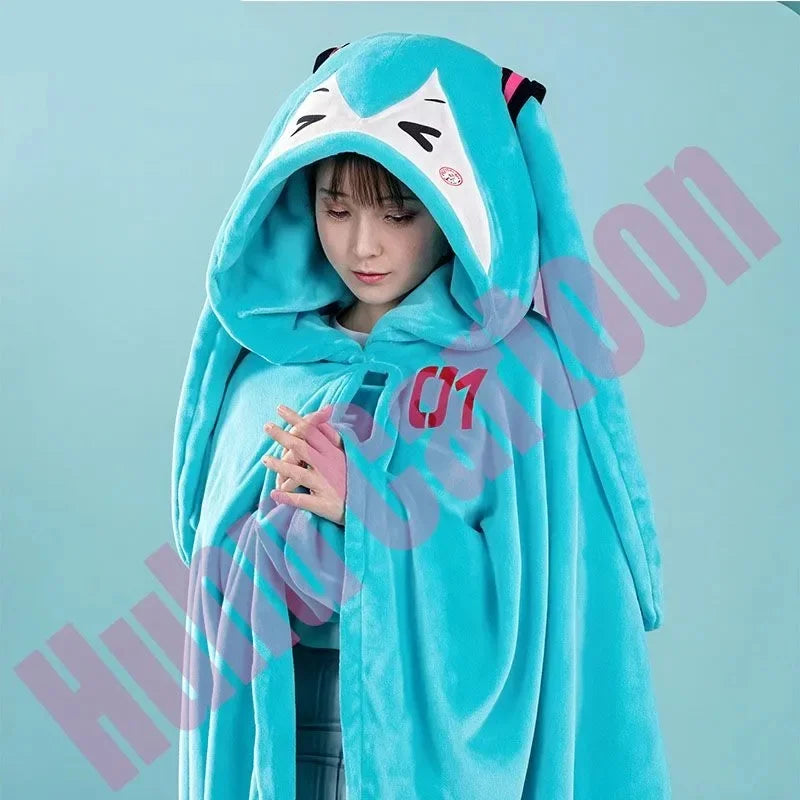 Hatsune Itabag Multi Functional Hooded Air Conditioning Blanket Soft
