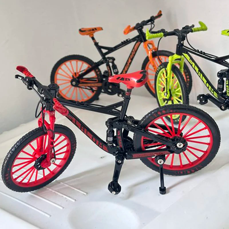 1:10 Mini Finger Mountain Bike Diecast Model Alloy Bicycle Simulation