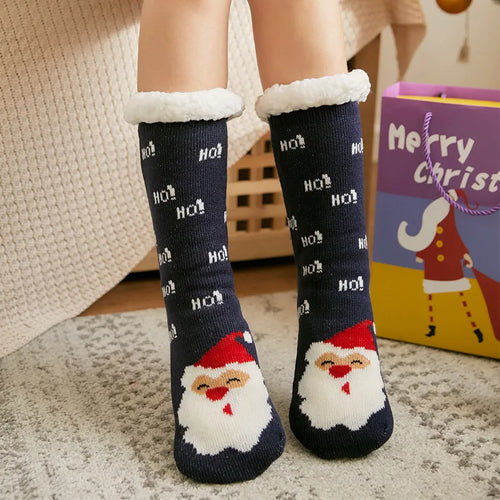 Winter Warm Socks Women penguin Plush Soft Female Non Grip Floor