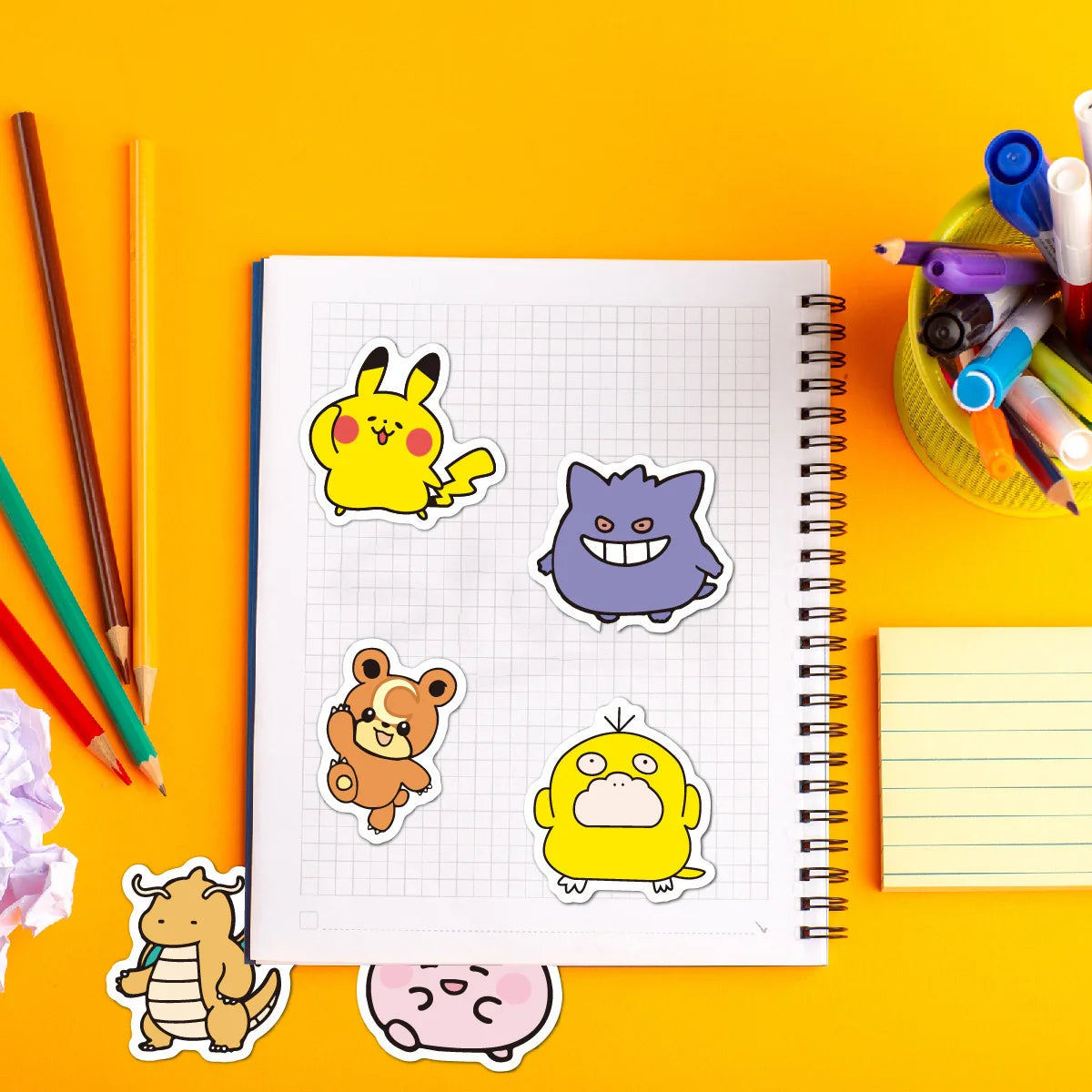 50/100PCS Kawaii Anime Pokemon Stickers Pikachu Decals DIY for Laptop