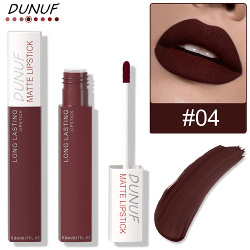 Long-Lasting Lip Gloss 1pcs: Matte Lipstick Non-Stick Cup Waterproof