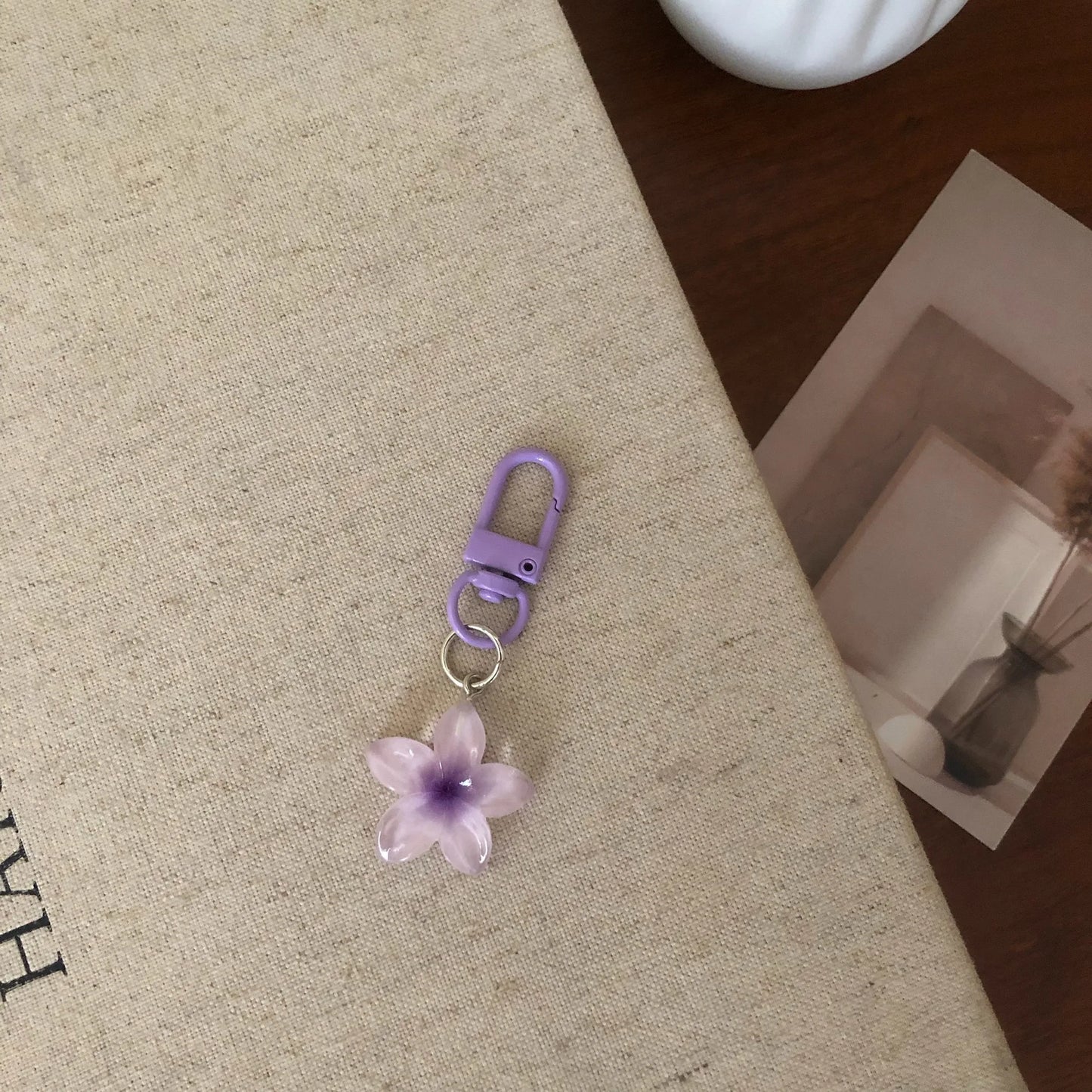 Sweet Colorful Jelly Flower Key Chain Color DIY Flower Cute Keychains