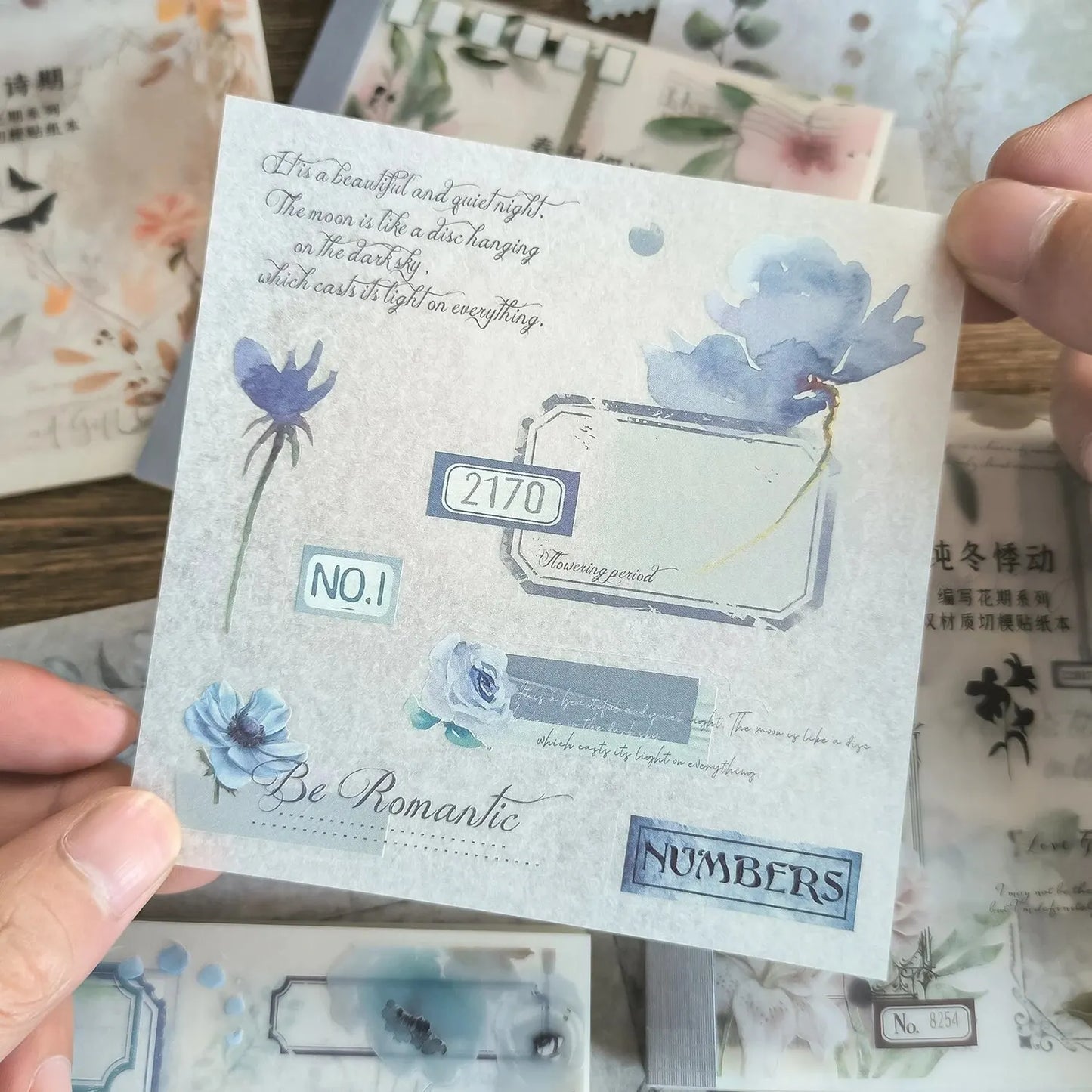 4Style 20pcs/book INS Floral Sticker Book Four Seasons Theme Cutting