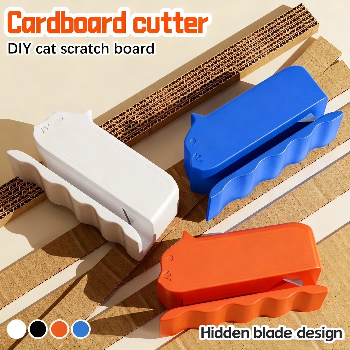 Homemade corrugated cardboard cutter, suitable for making cat