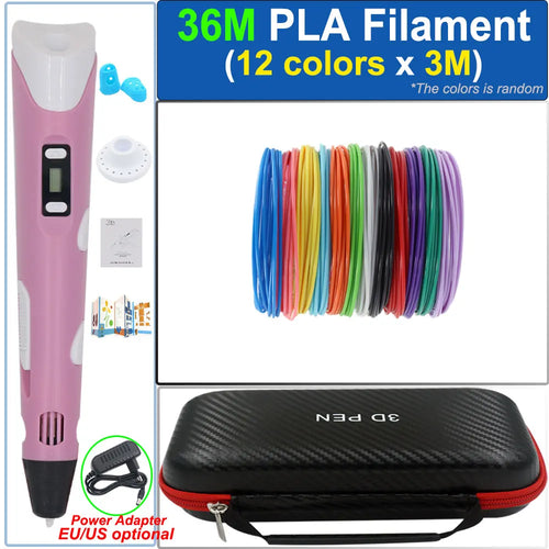 Children's 3D Pen 3D Drawing Printing Pen with LCD Screen Power