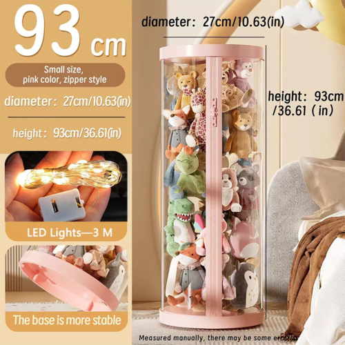 Transparent Doll Storage Box Plush Toy Organization Toy Storage Tube