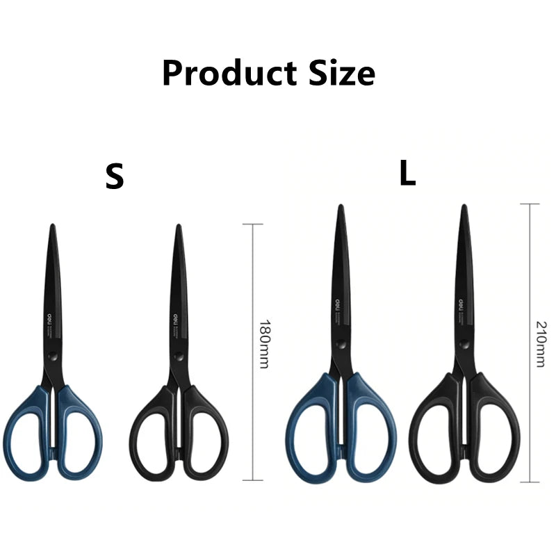 DELI Professional Office Scissors 180mm Heavy Duty Scissors with Black