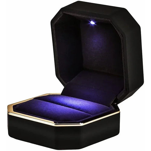 New 1PCS Luxury Ring Box Square Velvet Wedding Ring Case Jewelry Gift