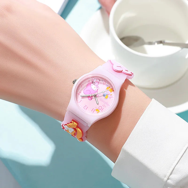 3D Hello Kitty Children Watches with box Cinnamoroll Kuromi Melody
