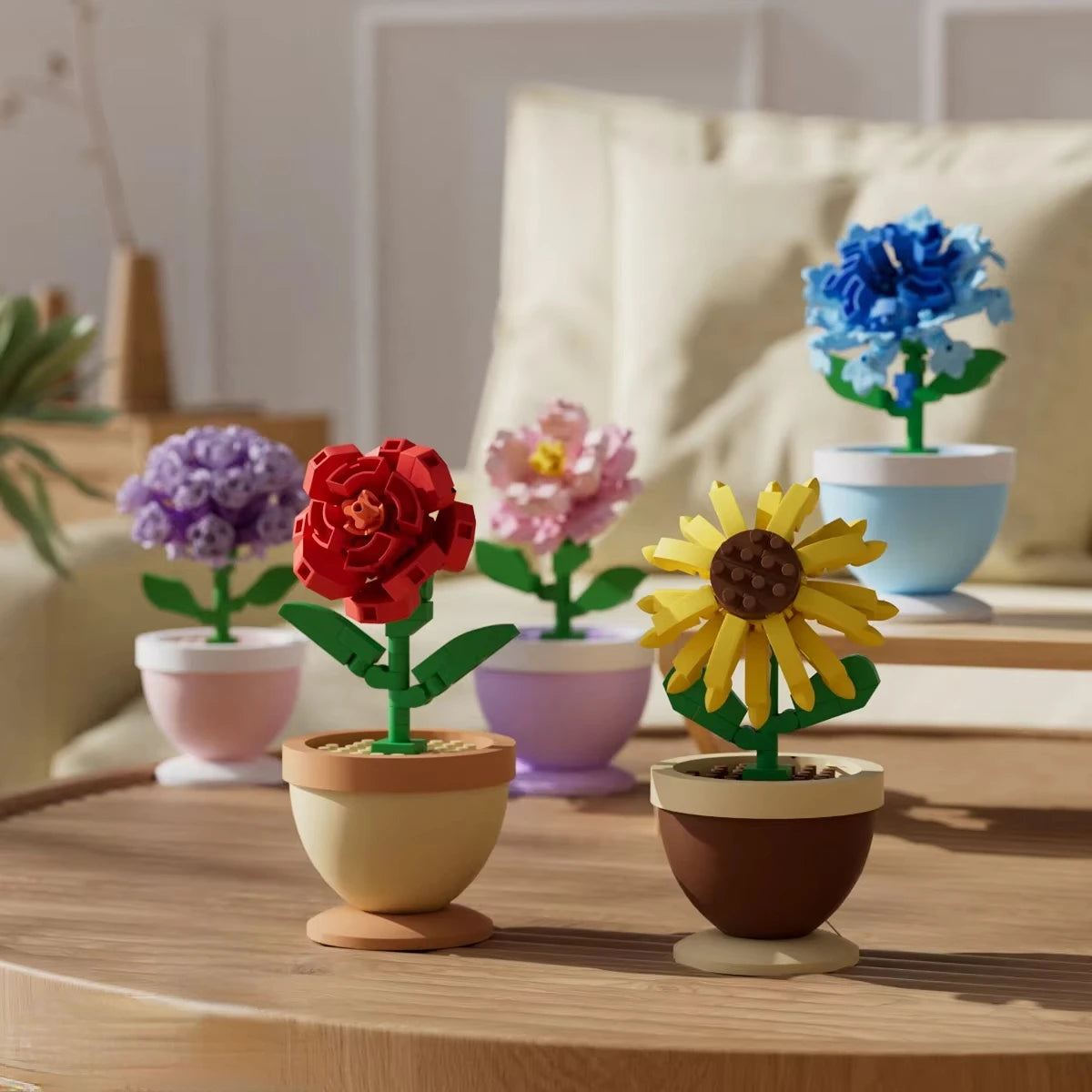 Educational Building Block Flower Bouquet Pot Plant Toy, Small Part
