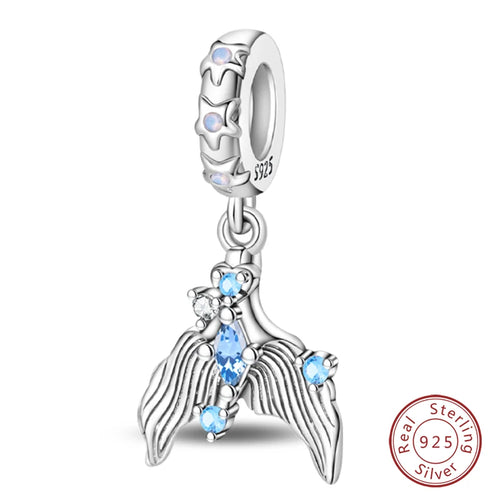 Fit Original 925 Sterling Silver Charms Beads Blue Luminous Whale