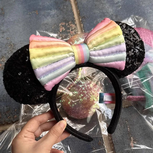 Disney Princess Headband Mickey Ear Rapunzel Snow White Sequin Bow