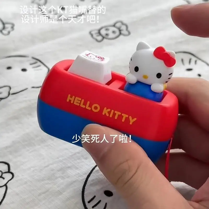 Sanrio Hello Kitty Voice Button Keyring Kt Cat Keycap Stress Relief