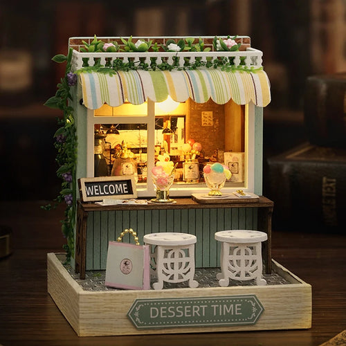 DIY 3D Puzzles Wooden Toy Miniature Dollhouse Handmade Doll House