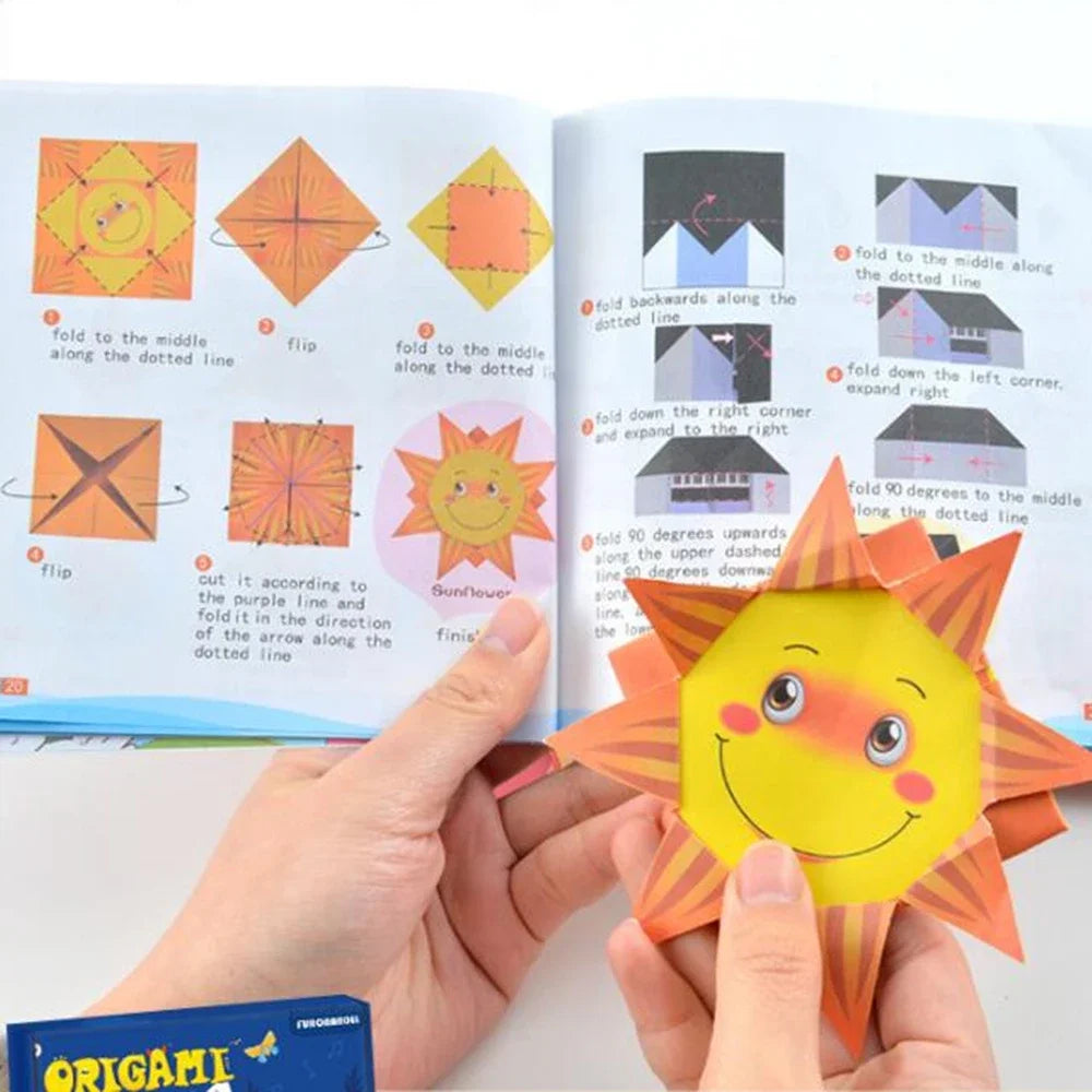 54/108Pcs Montessori Toys Cartoon Animal Origami Paper DIY Kids Craft