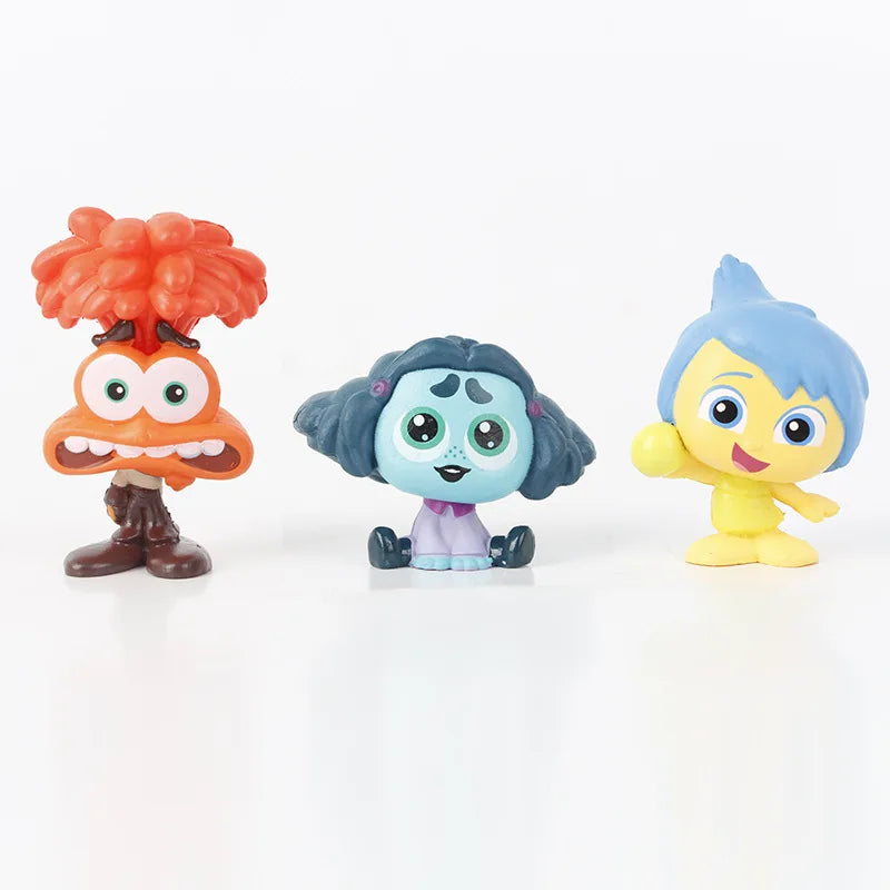 9PCS Mini Inside Out 2 Action Figure Toy Cartoon Movie Joy Anxiety