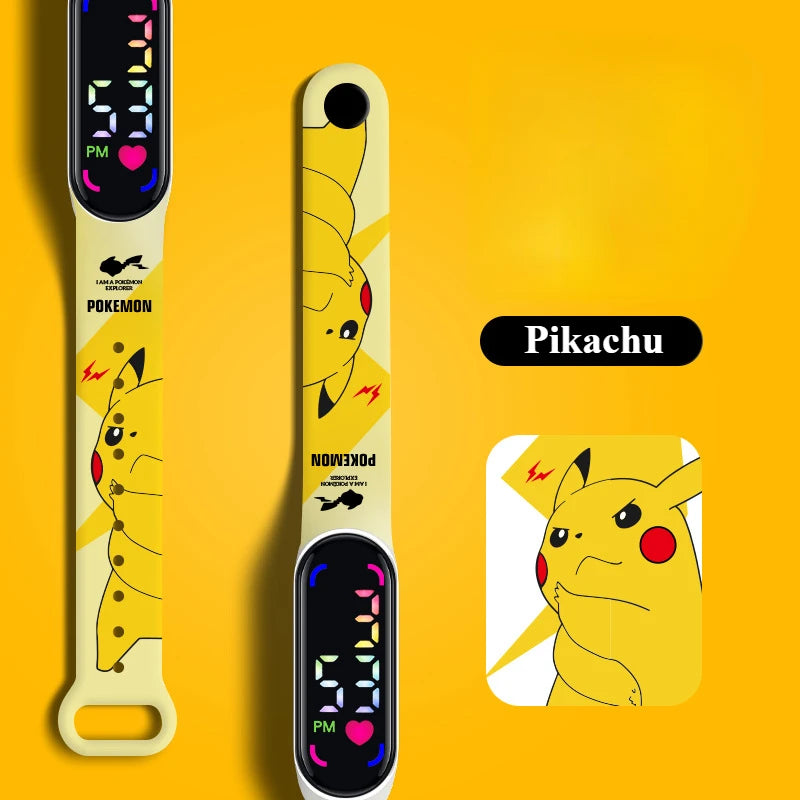 Pokemon Watch Pikachu Gengar, LED Digital Waterproof Watch for Kids,