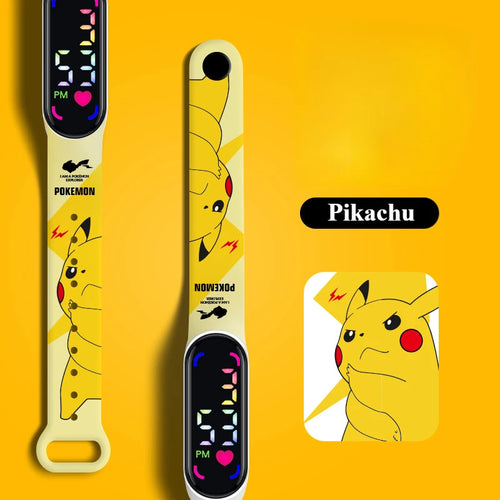 Pokemon Watch Pikachu Gengar, LED Digital Waterproof Watch for Kids,