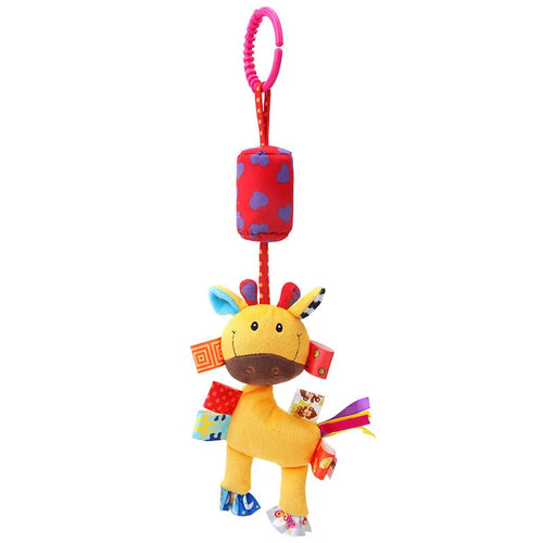 Soft Giraffe Zebra Animal Handbells Rattles Plush Infant Baby