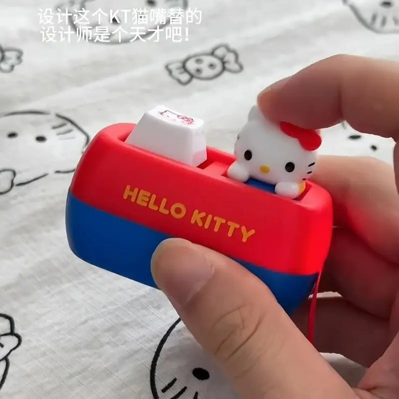 Sanrio Hello Kitty Voice Button Keyring Kt Cat Keycap Stress Relief