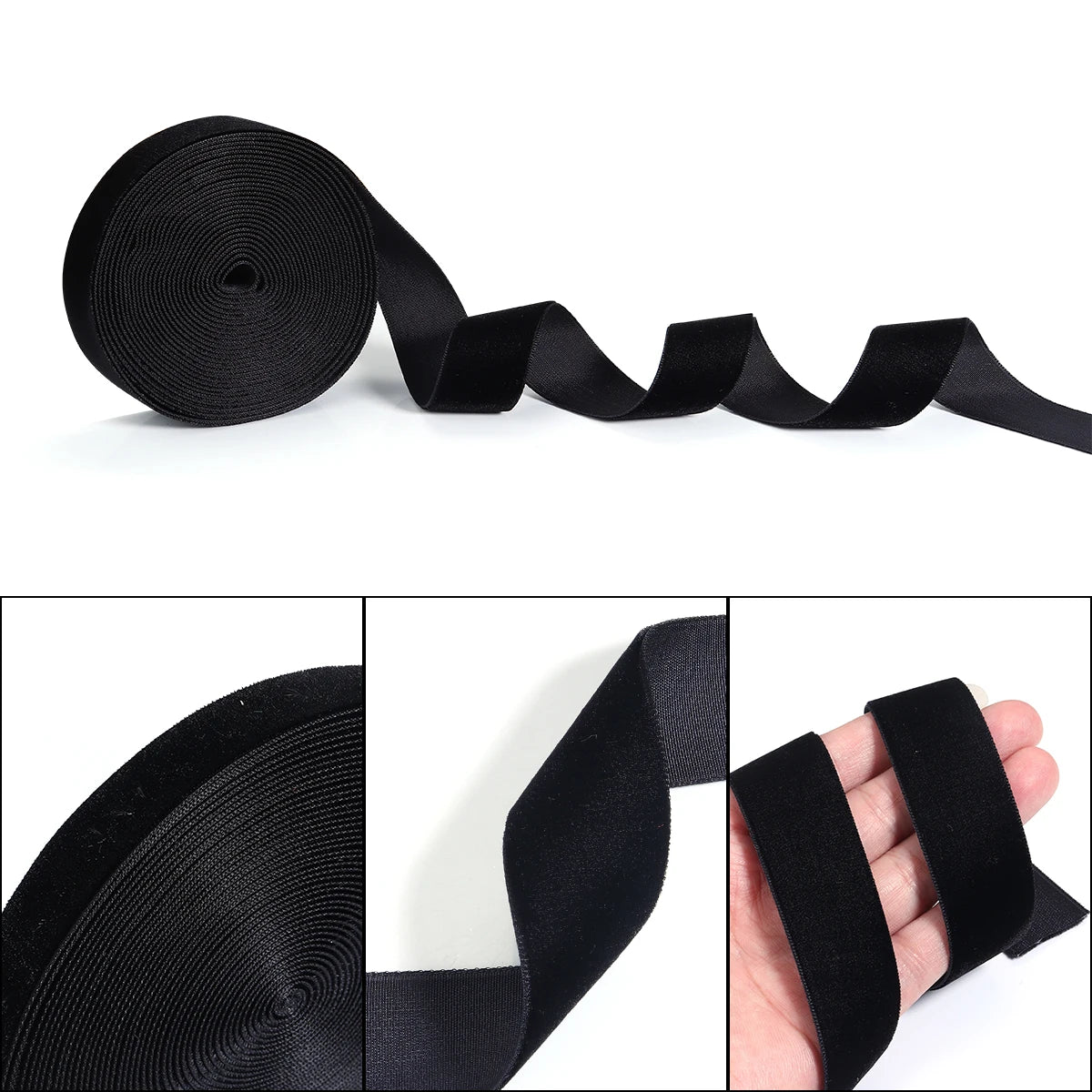 5-10yards/roll Velvet Ribbons Black Wine Red Color Single Face