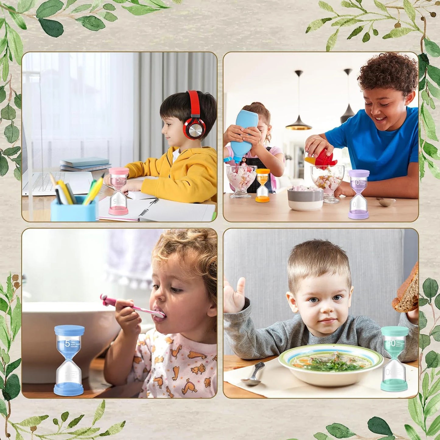 1PCS 3/5/10/15/30 Minutes Colorful Hourglass Sandglass Children Kid