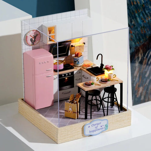 DIY 3D Puzzles Wooden Toy Miniature Dollhouse Handmade Doll House
