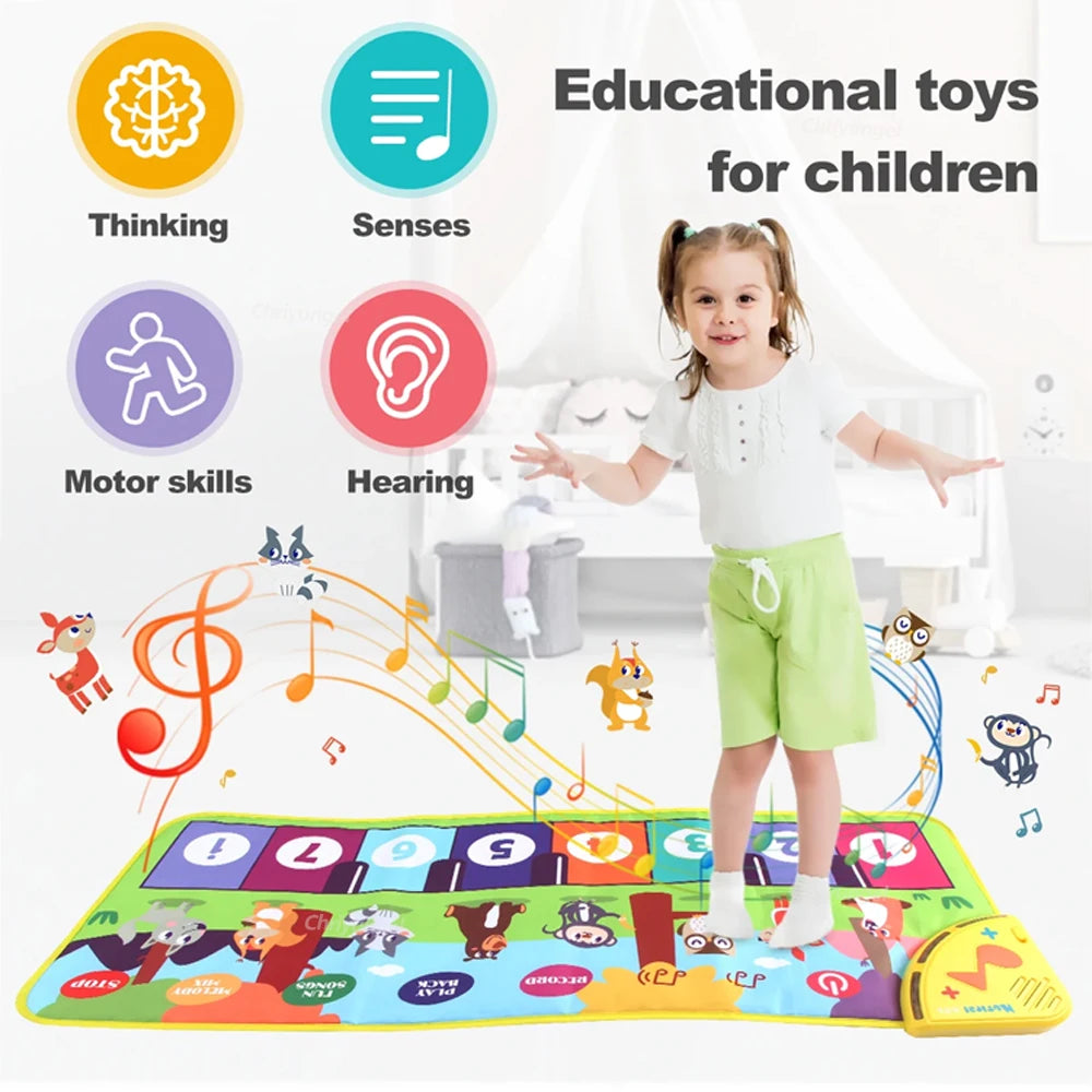 Piano Mat for Kids Kids Toddlers Floor Keyboard Dance Mat Baby Fitness